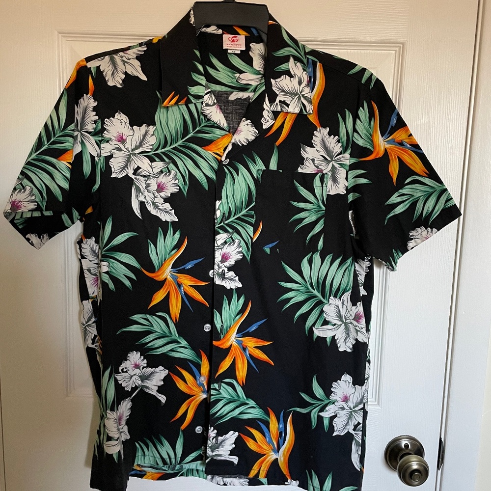 Scorpio, Made in USA, Hawaiian Floral Shirt, Medium